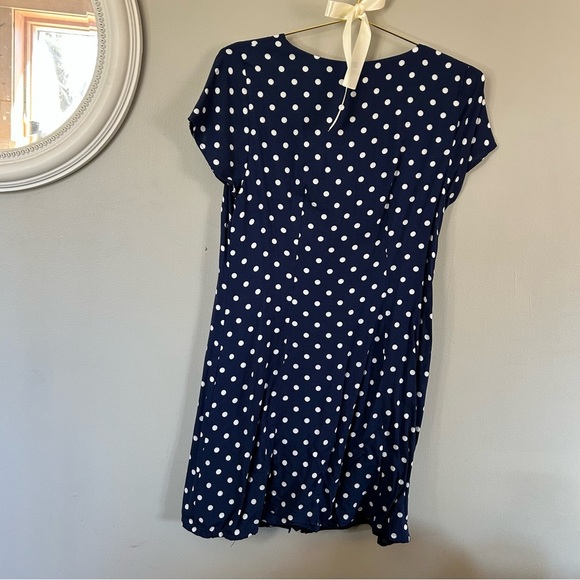 Katie Sturino • Navy Polka Dot Button Down Dress (belt not included) - Picture 6 of 9